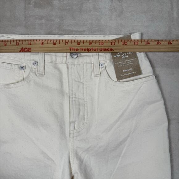 NWT Madewell Perfect Vintage Wide Leg Crop Jeans Size 26 Tile White Cream - Picture 9 of 11